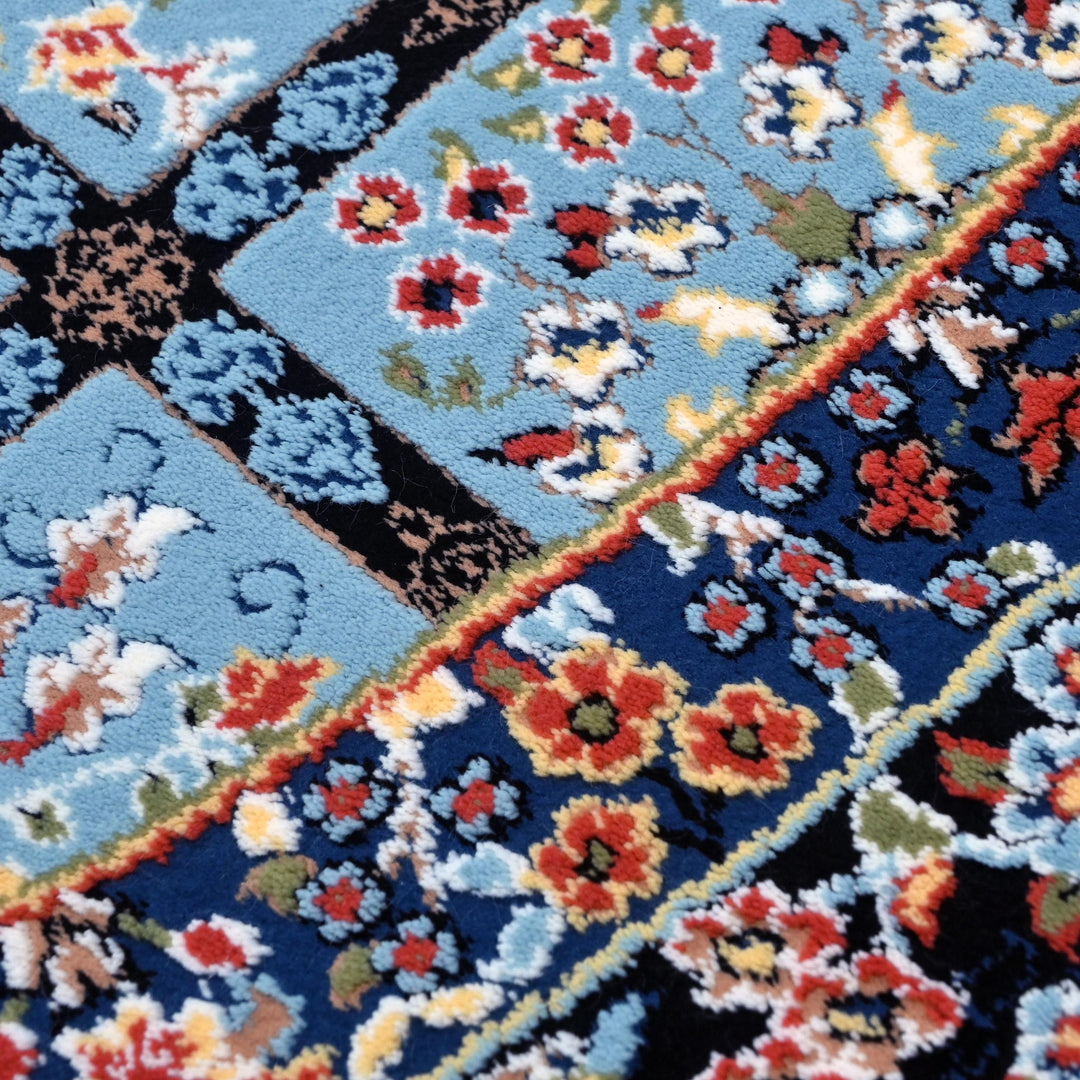 Multicolor Florals Persian Round Rug 3x3 Ft