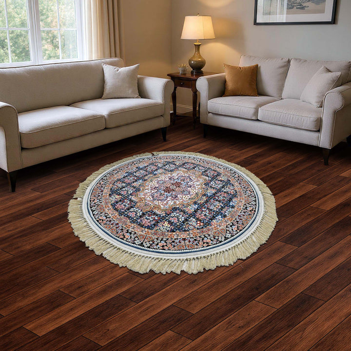 Multi Colour Persian Round Rug 3x3 Ft