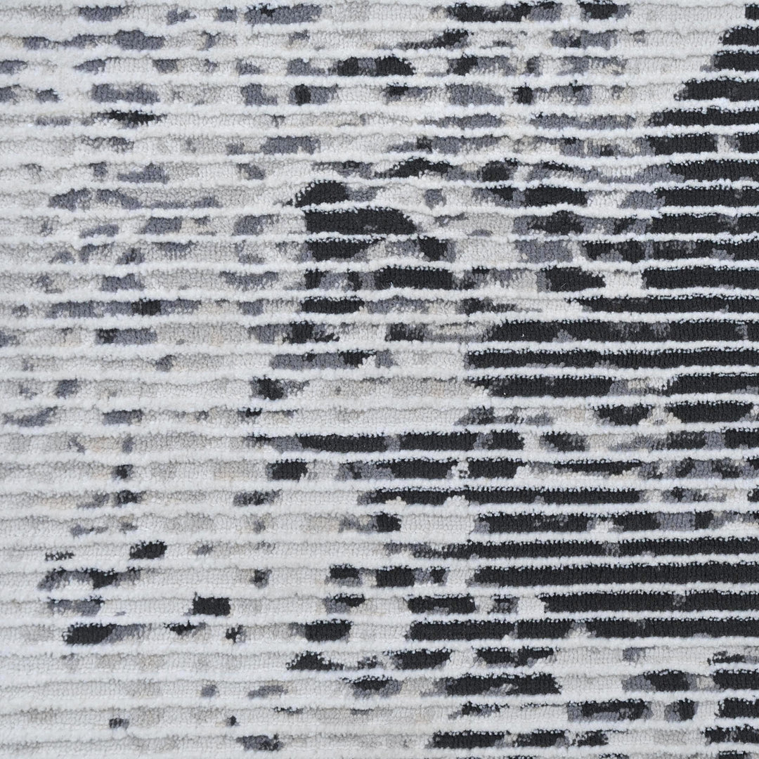Gray Charcoal Striped Turkish Rug 5x8 Ft