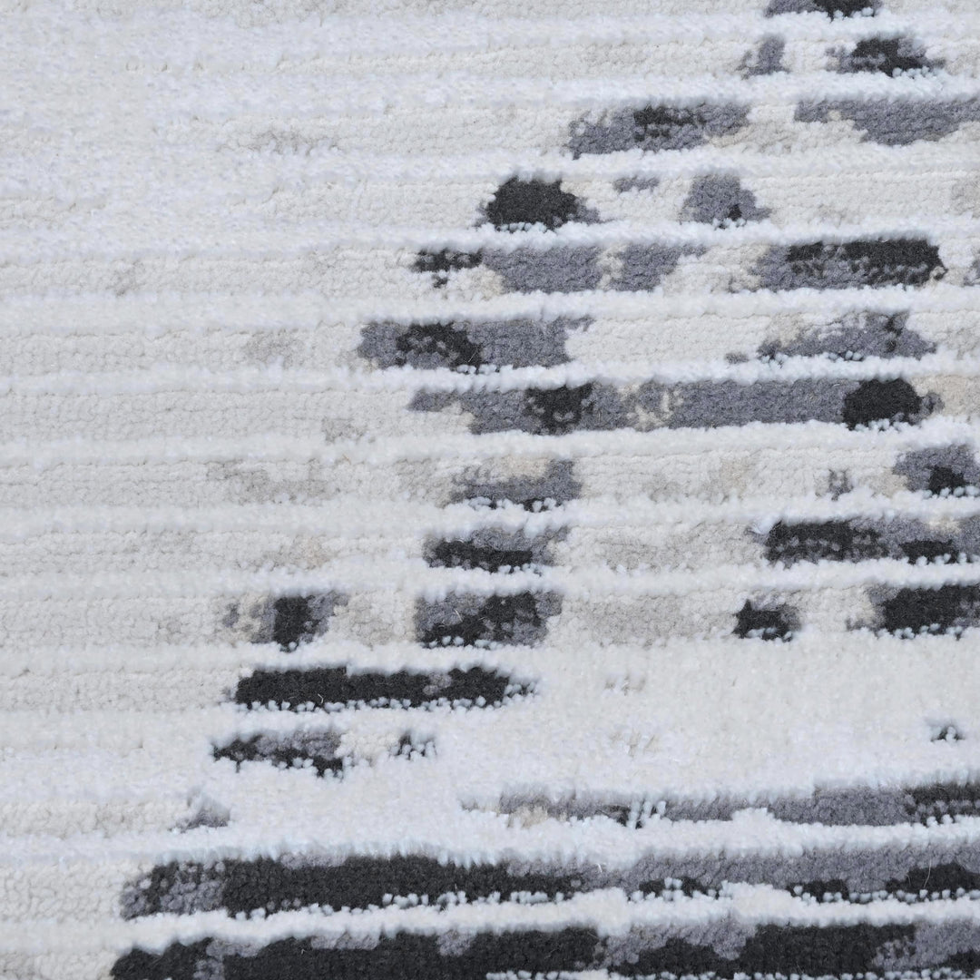 Gray Charcoal Striped Turkish Rug 5x8 Ft