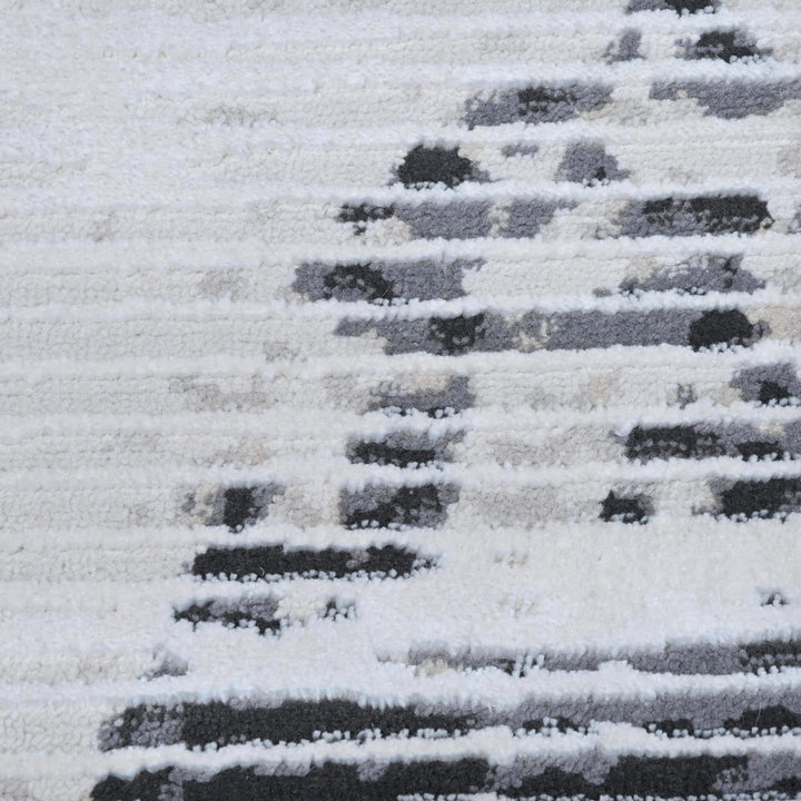 Gray Charcoal Striped Turkish Rug 5x8 Ft