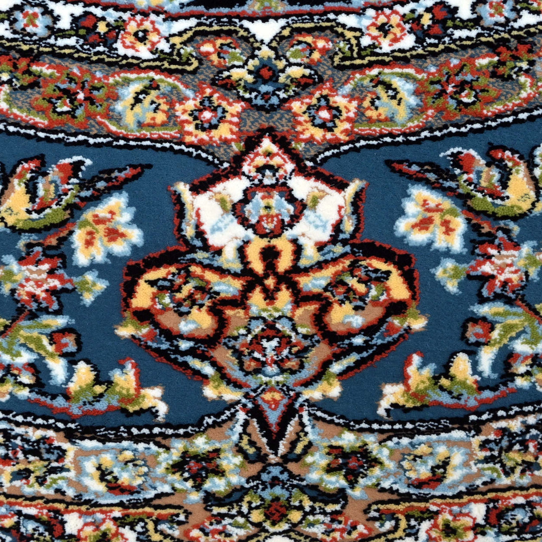 Jet Black Persian Round Rug 3x3 Ft