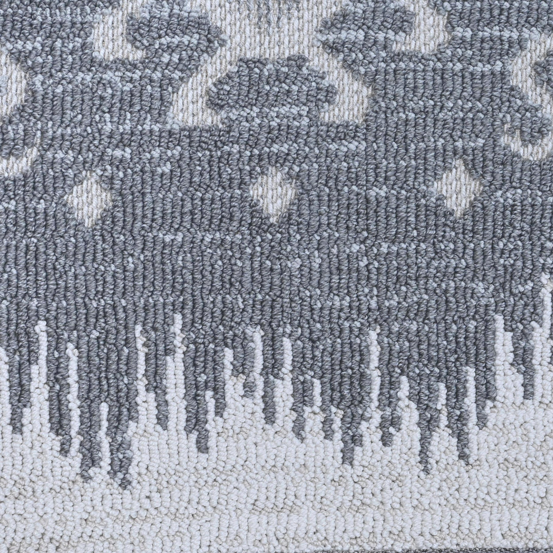 Grey Geometric Turkish Rug 5X8 ft