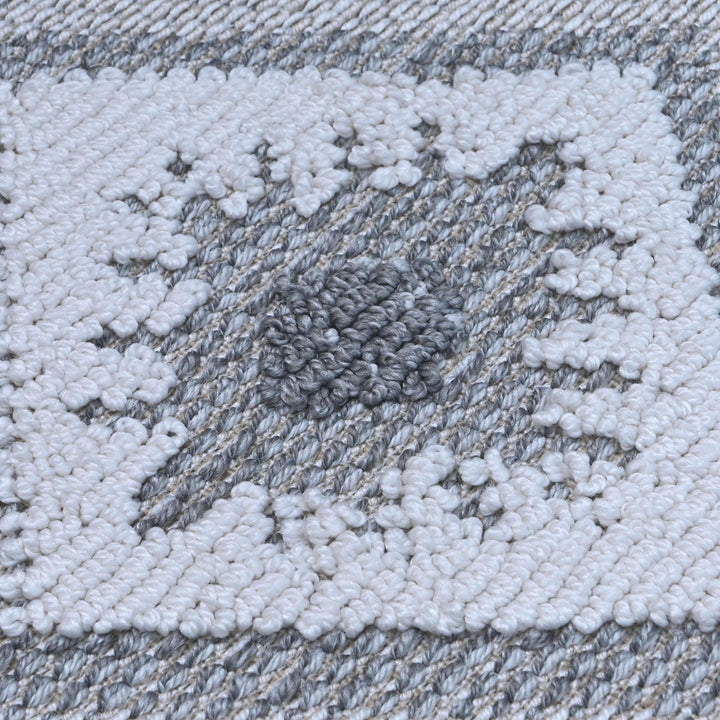 Grey Geometric Turkish Rug 5X8 ft