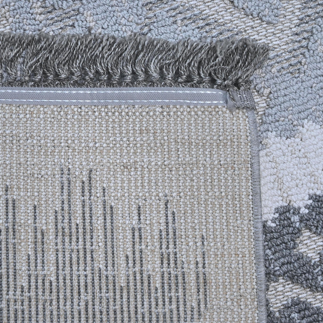 Grey Geometric Turkish Rug 5X8 ft