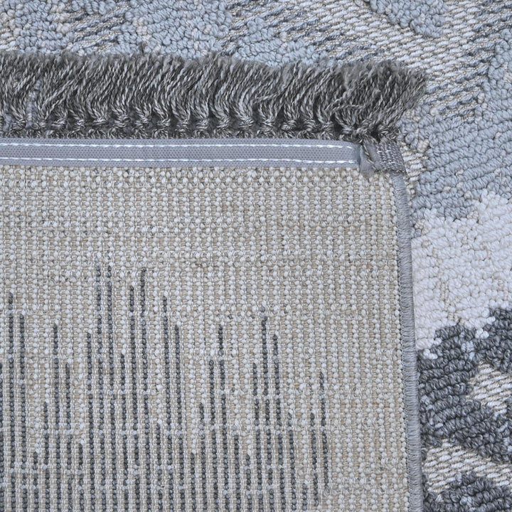 Grey Geometric Turkish Rug 5X8 ft