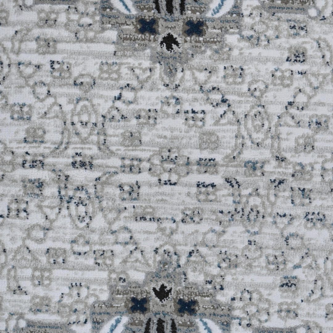 Gray Blue Traditional Turkish Rug 5x8 Ft