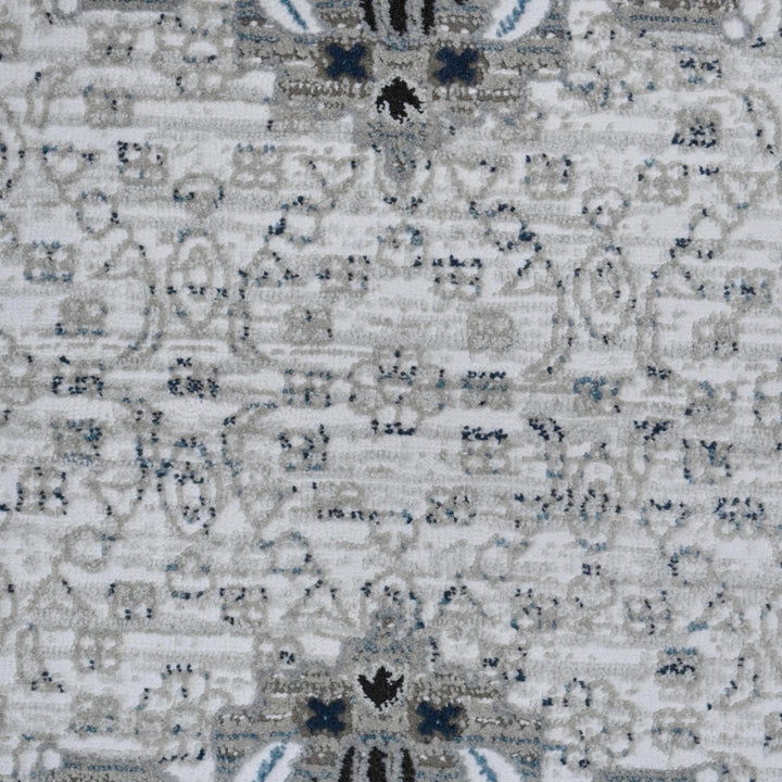 Gray Blue Traditional Turkish Rug 5x8 Ft