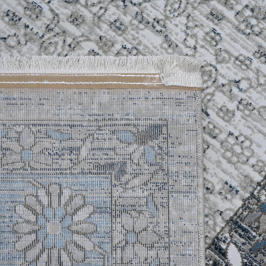 Gray Blue Traditional Turkish Rug 5x8 Ft