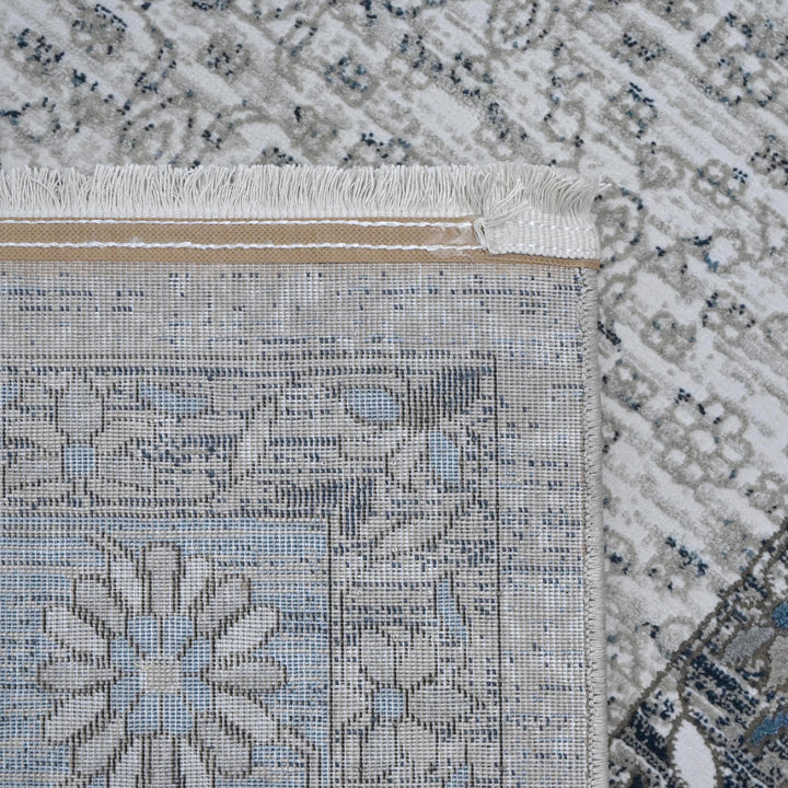 Gray Blue Traditional Turkish Rug 5x8 Ft