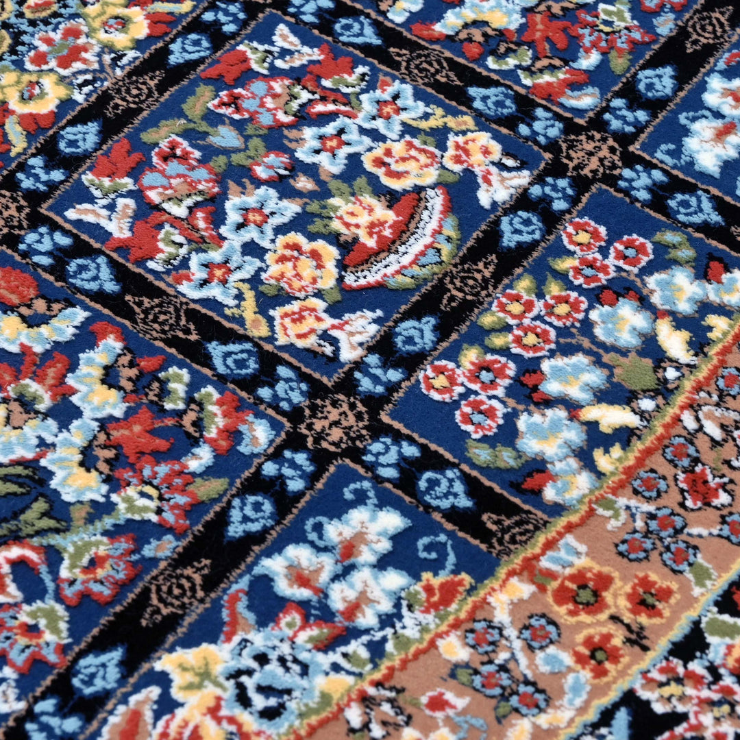 Navy Blue Persian Round Rug 3x3 Ft