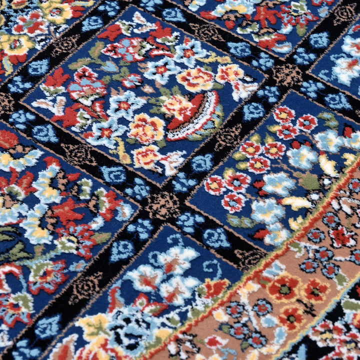 Navy Blue Persian Round Rug 3x3 Ft