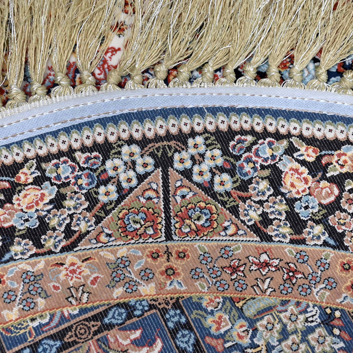 Navy Blue Persian Round Rug 3x3 Ft