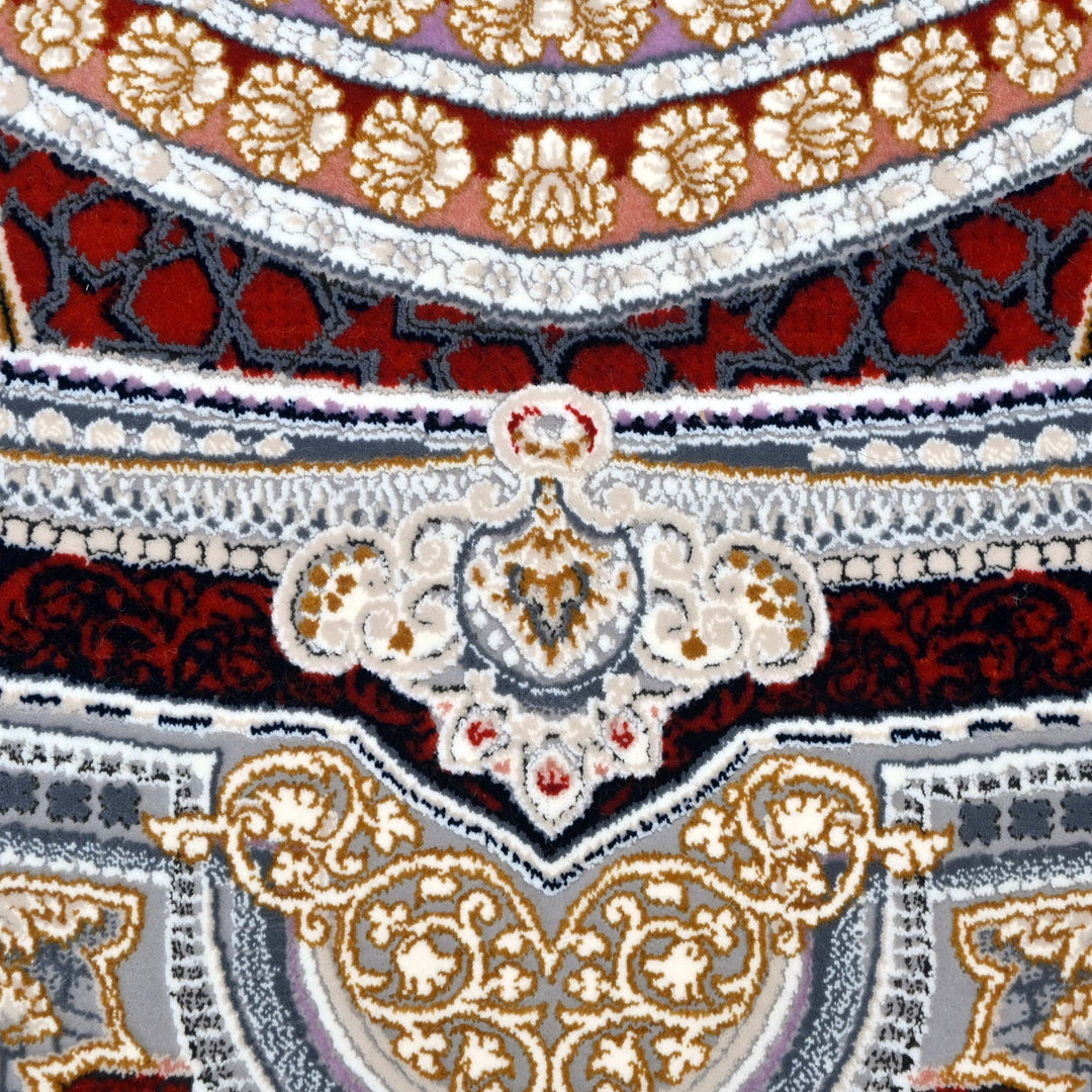 Deep Red Persian Round Rug 5x5 Ft