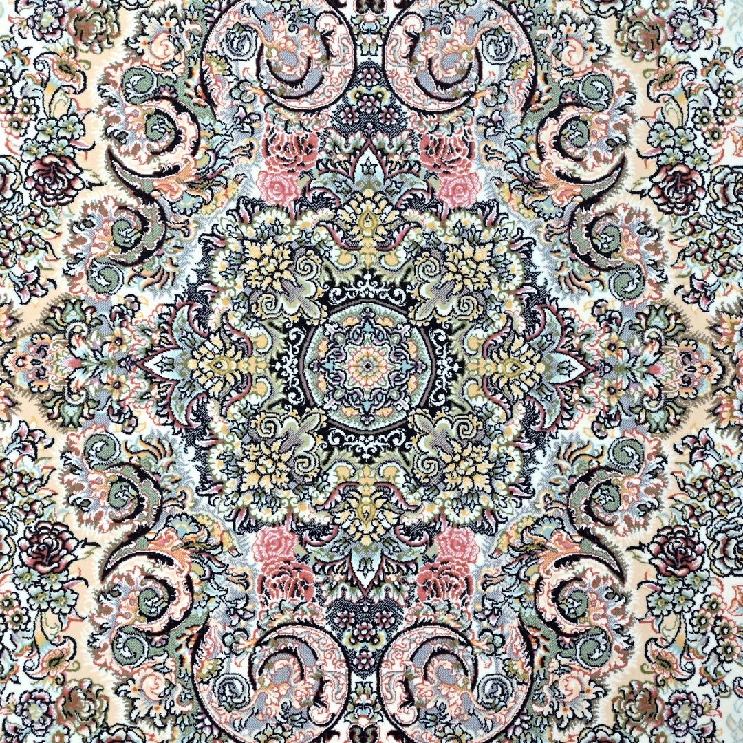 Cream Ivory Persian Round Rug 5x5 Ft