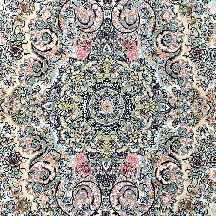 Cream Ivory Persian Round Rug 5x5 Ft