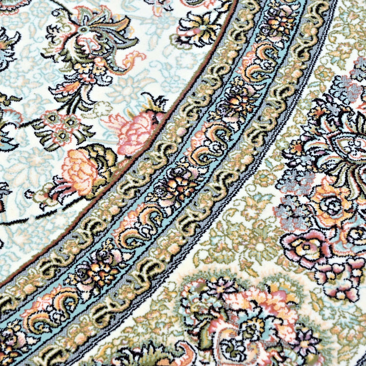 Cream Ivory Persian Round Rug 5x5 Ft