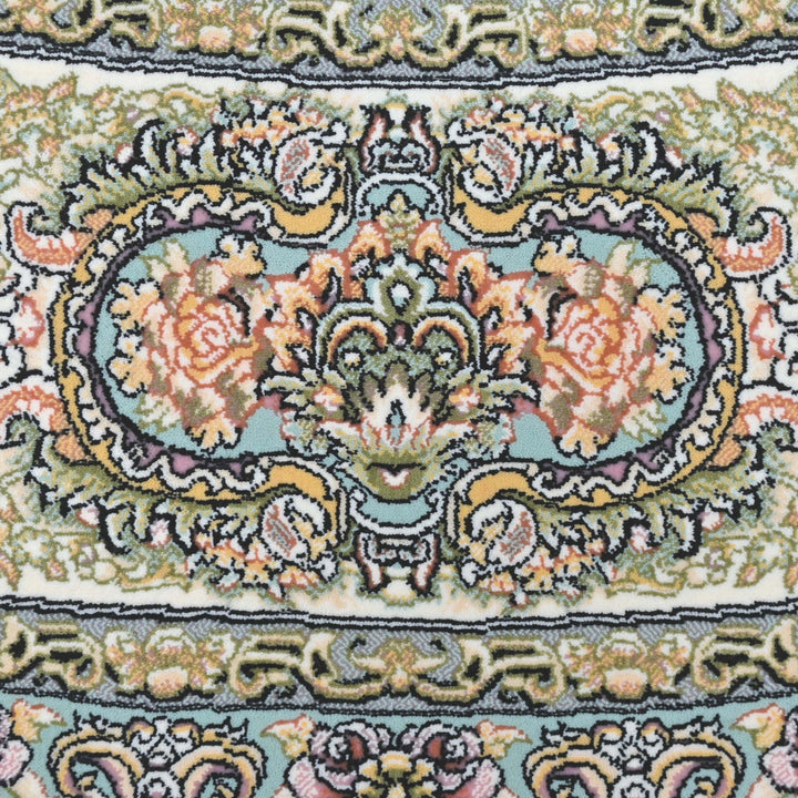 Cream Ivory Persian Round Rug 5x5 Ft