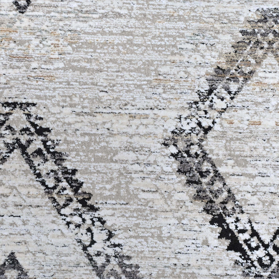 Tribal Diamond Grey Turkish Rug 5X8 FT
