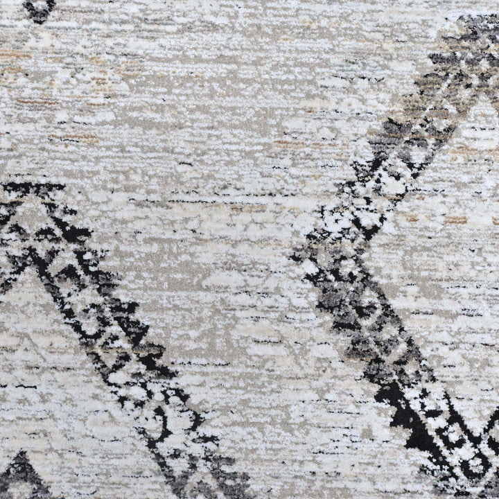 Tribal Diamond Grey Turkish Rug 5X8 FT