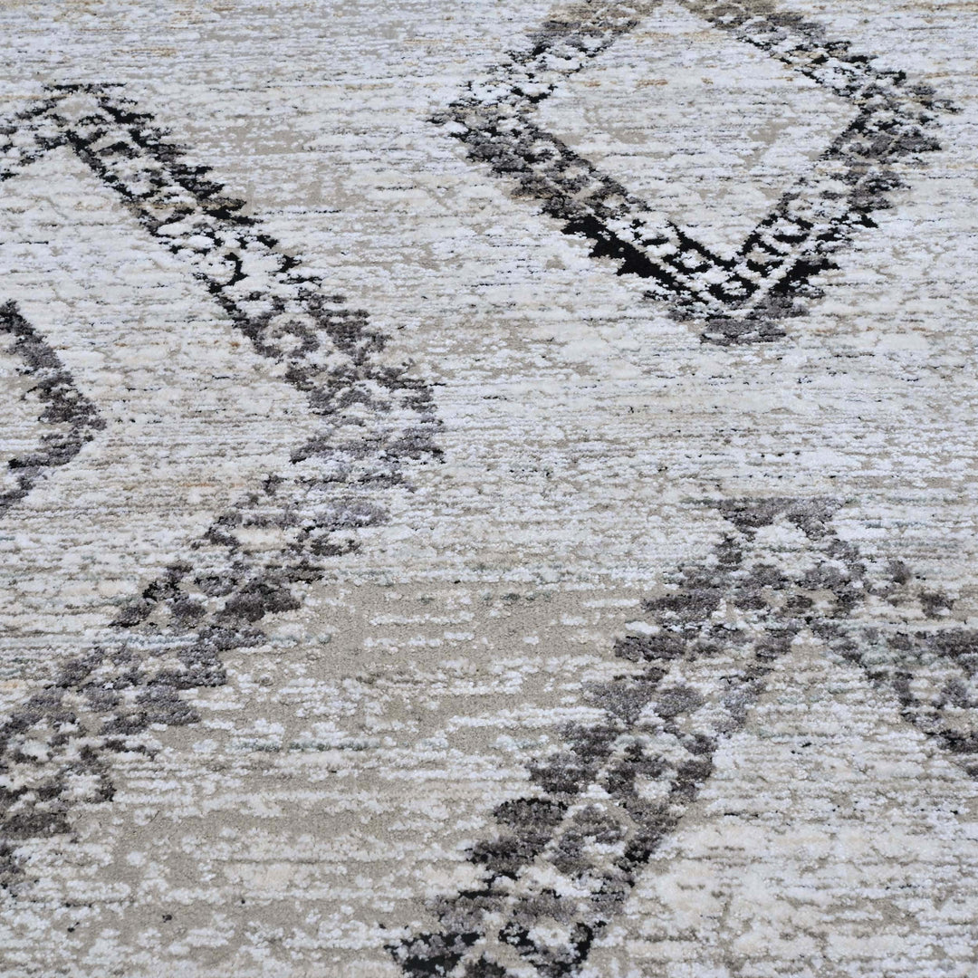 Tribal Diamond Grey Turkish Rug 5X8 FT