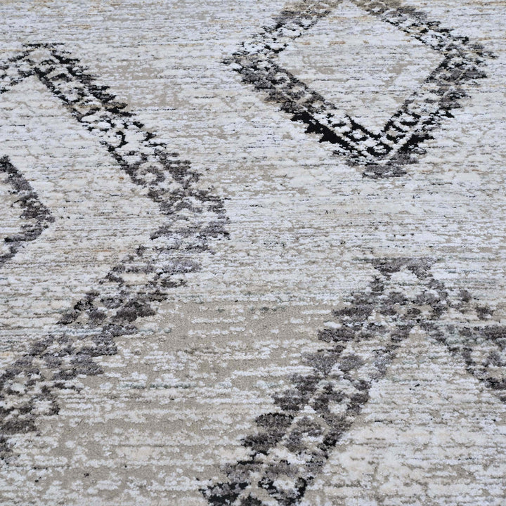 Tribal Diamond Grey Turkish Rug 5X8 FT