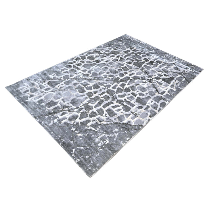 Grey Cracked Turkish Rug 5X8 FT