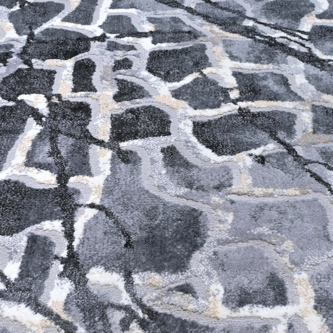 Grey Cracked Turkish Rug 5X8 FT