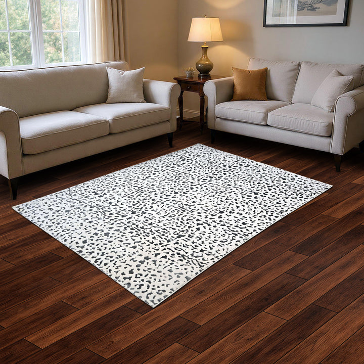 Grey Leopard Spot Turkish Rug 5X8 FT