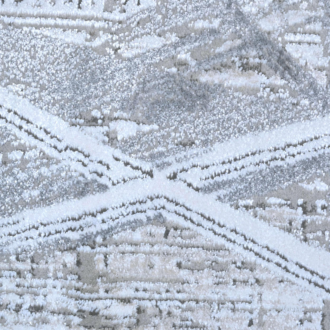 Grey Abstract Turkish Rug 7x10 ft