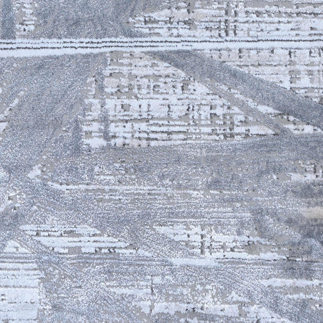 Grey Abstract Turkish Rug 7x10 ft