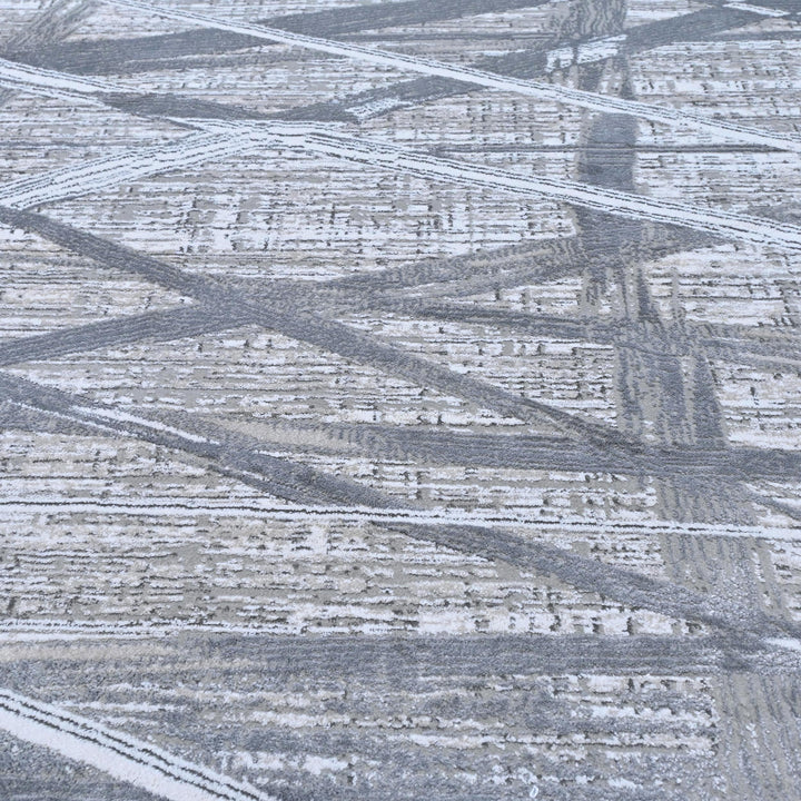 Grey Abstract Turkish Rug 7x10 ft