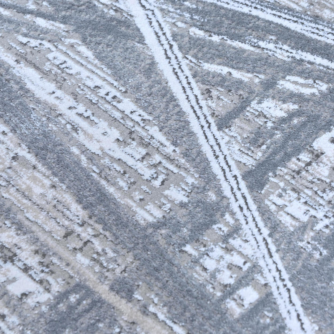 Grey Abstract Turkish Rug 7x10 ft