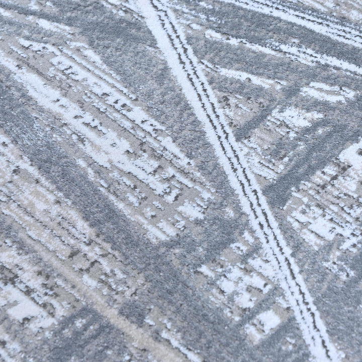 Grey Abstract Turkish Rug 7x10 ft