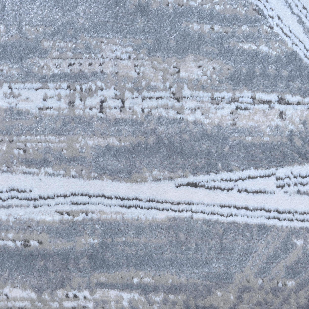 Grey Abstract Turkish Rug 7x10 ft