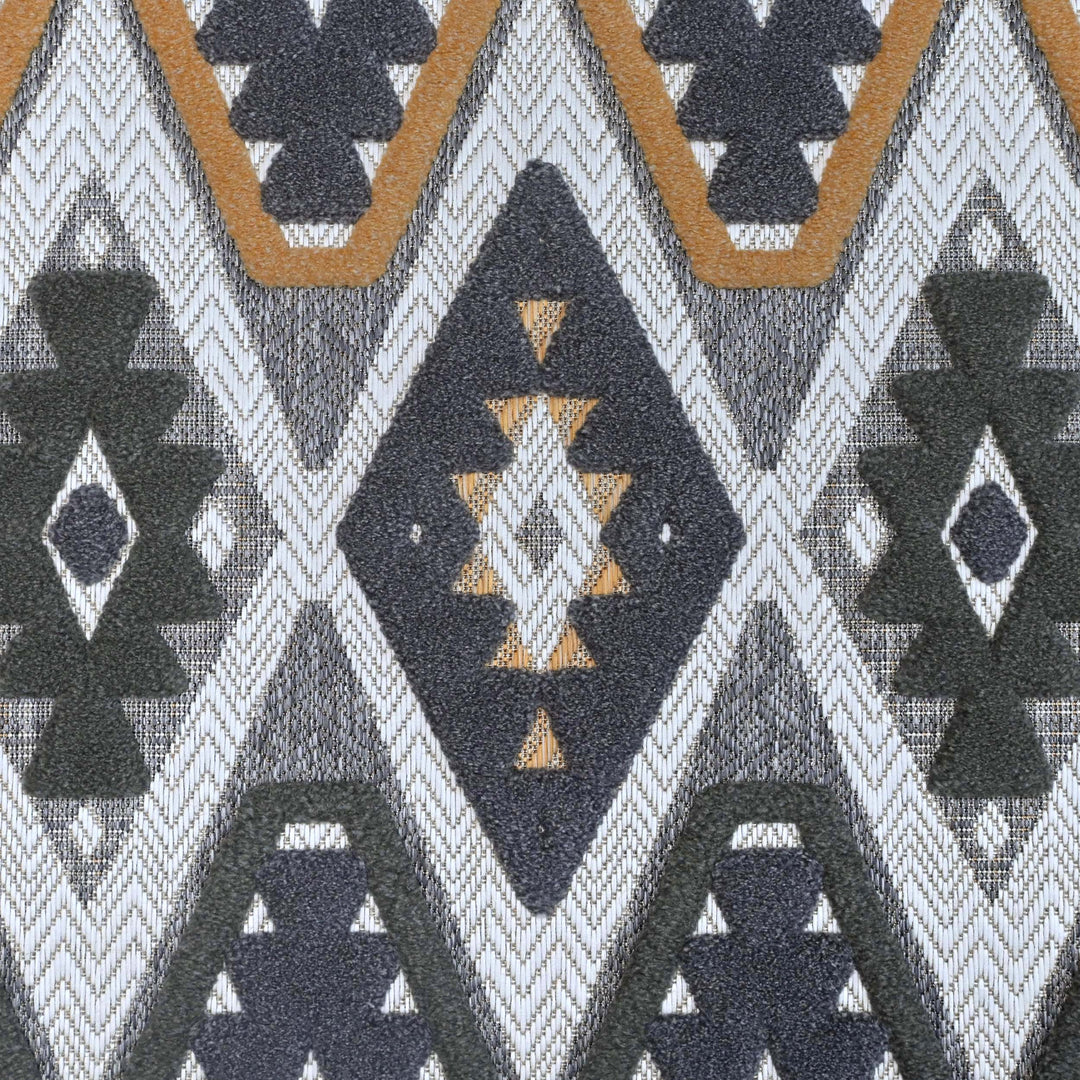 Chevron Grey Gold Turkish Rug 5X8 FT
