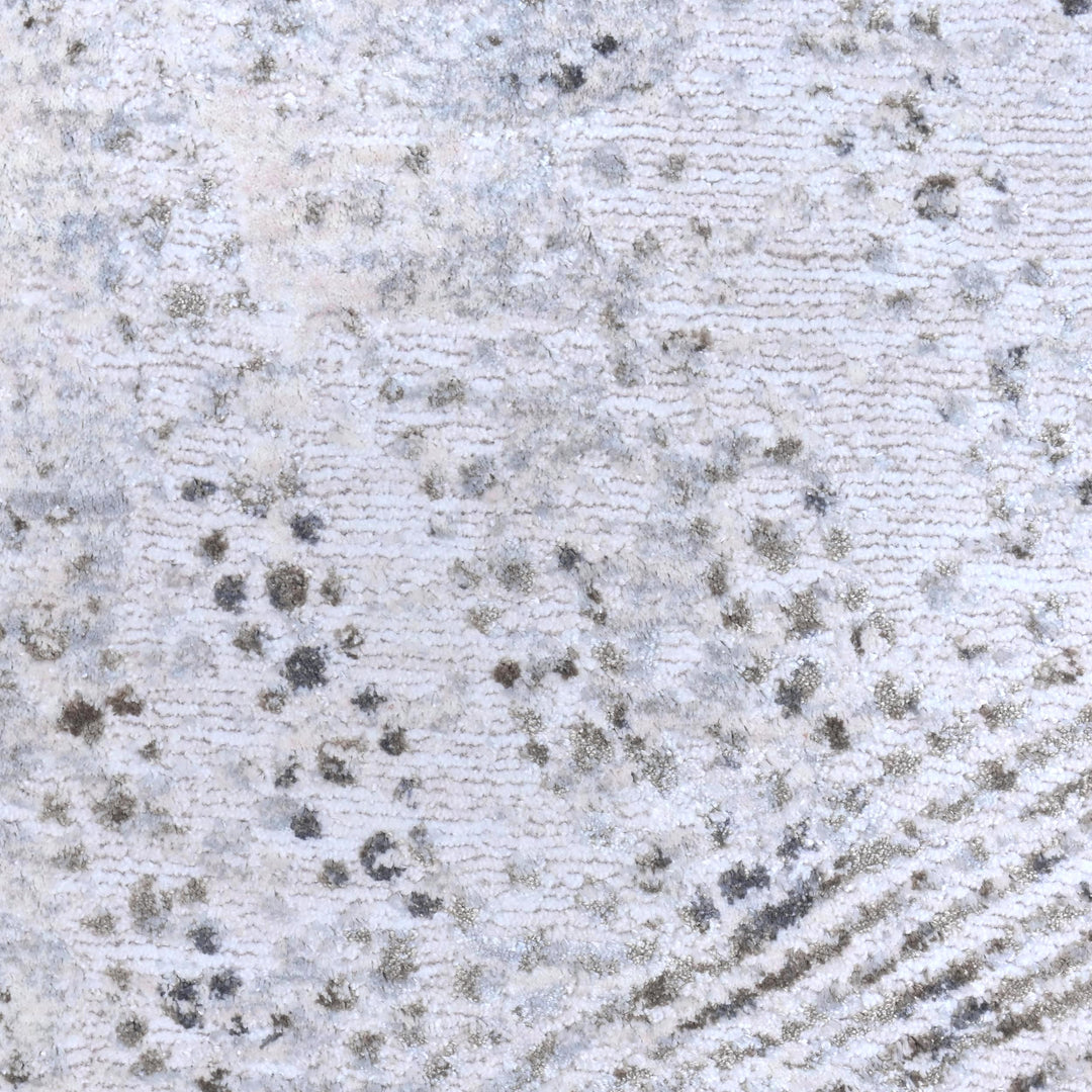 Light Grey Abstract Turkish Rug 7x10 ft