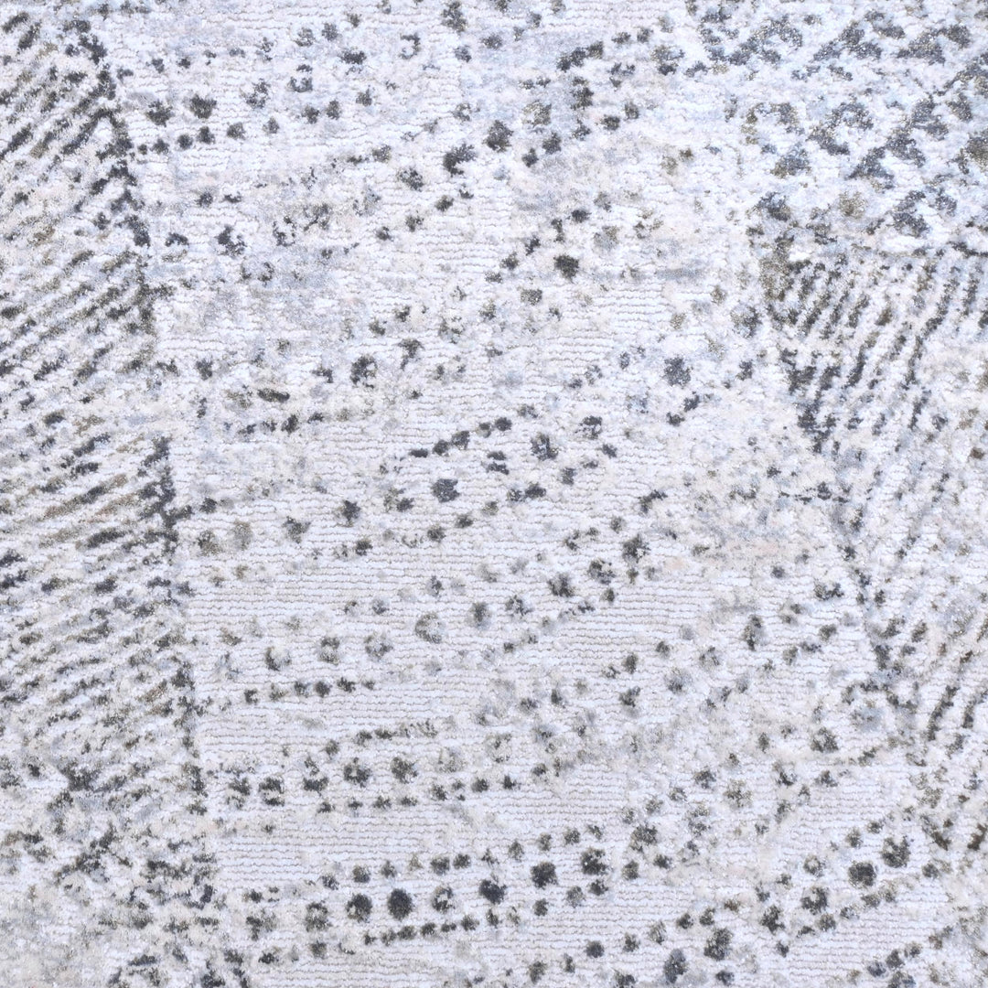 Light Grey Abstract Turkish Rug 7x10 ft