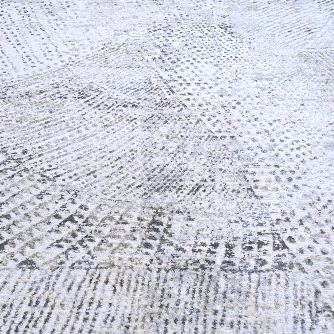 Light Grey Abstract Turkish Rug 7x10 ft
