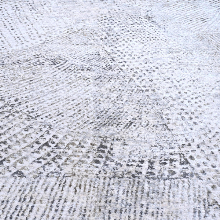 Light Grey Abstract Turkish Rug 7x10 ft