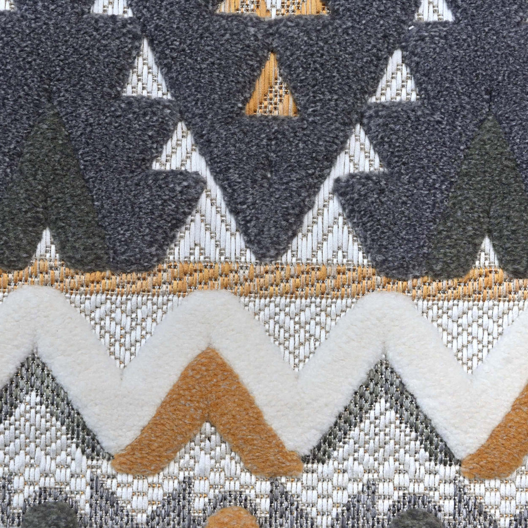 Chevron Grey Gold Turkish Rug 5X8 FT