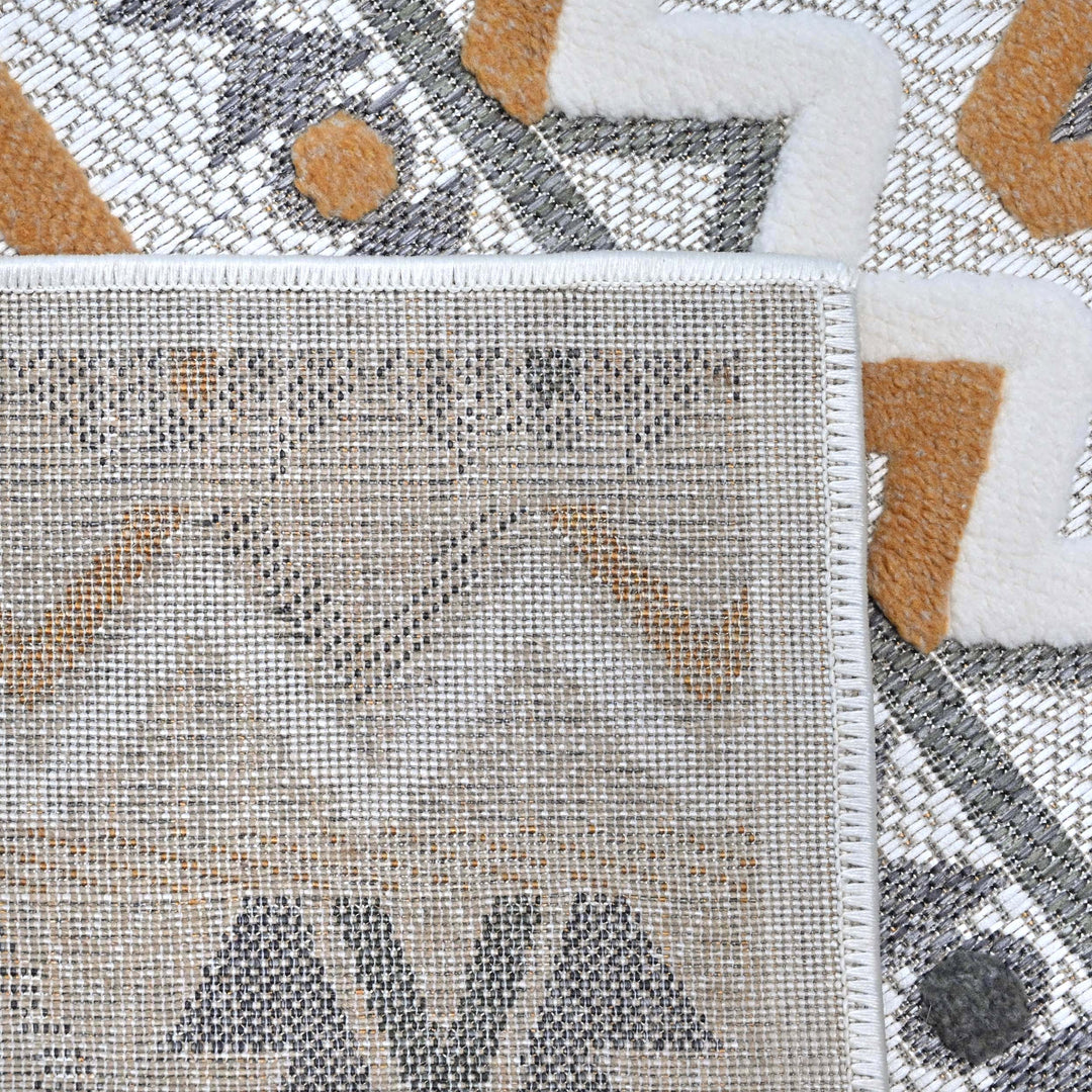 Chevron Grey Gold Turkish Rug 5X8 FT