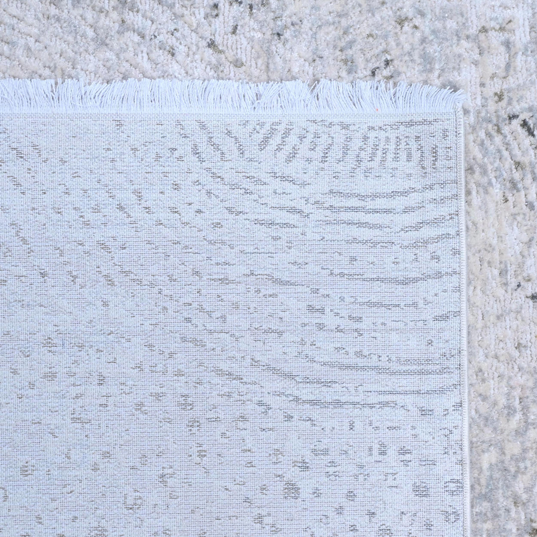 Light Grey Abstract Turkish Rug 7x10 ft