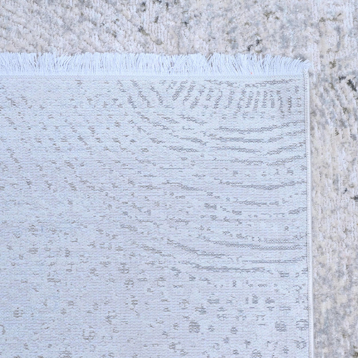 Light Grey Abstract Turkish Rug 7x10 ft