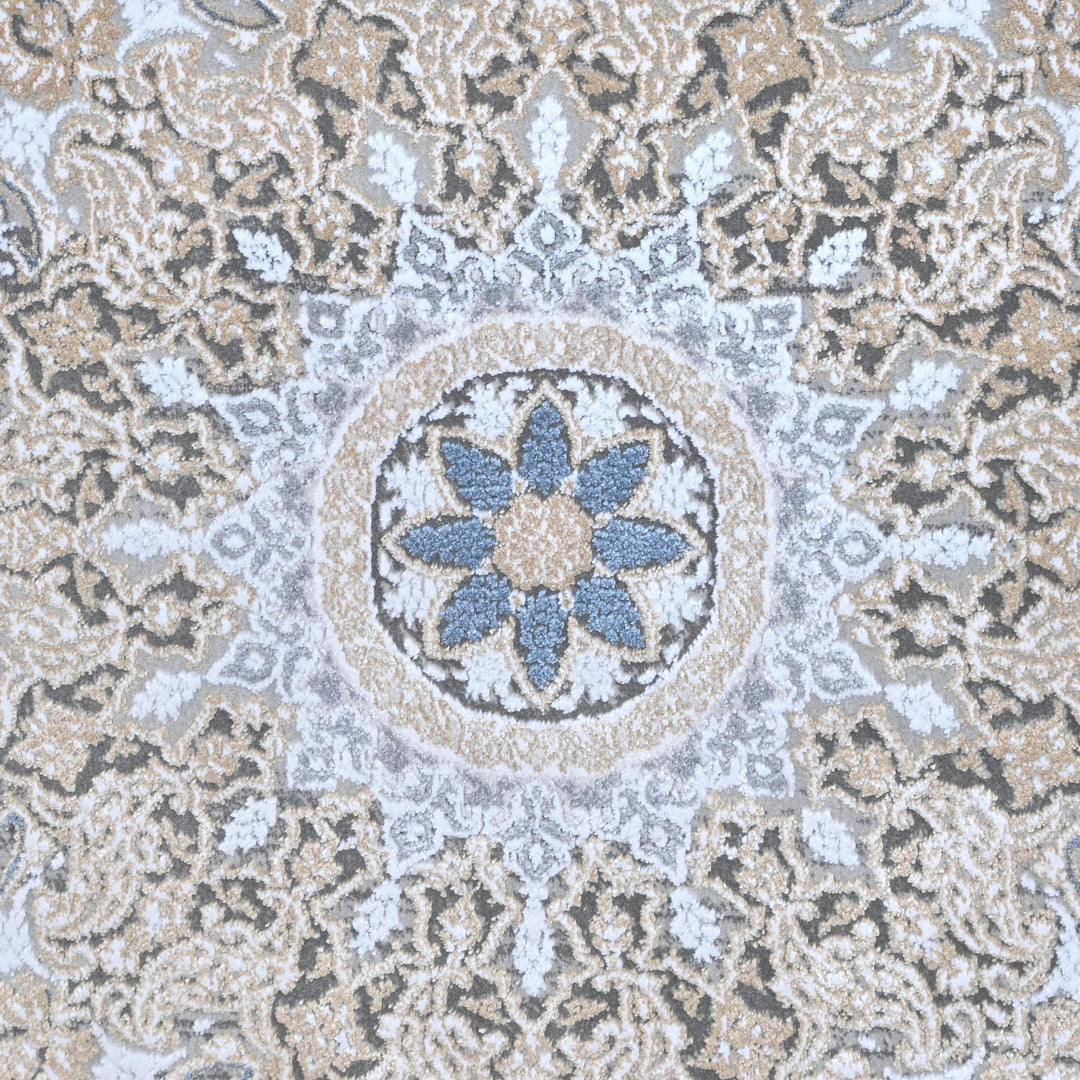 Light Grey Vintage Turkish Rug 7x10 ft