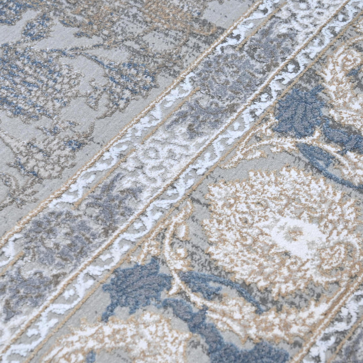 Light Grey Vintage Turkish Rug 7x10 ft