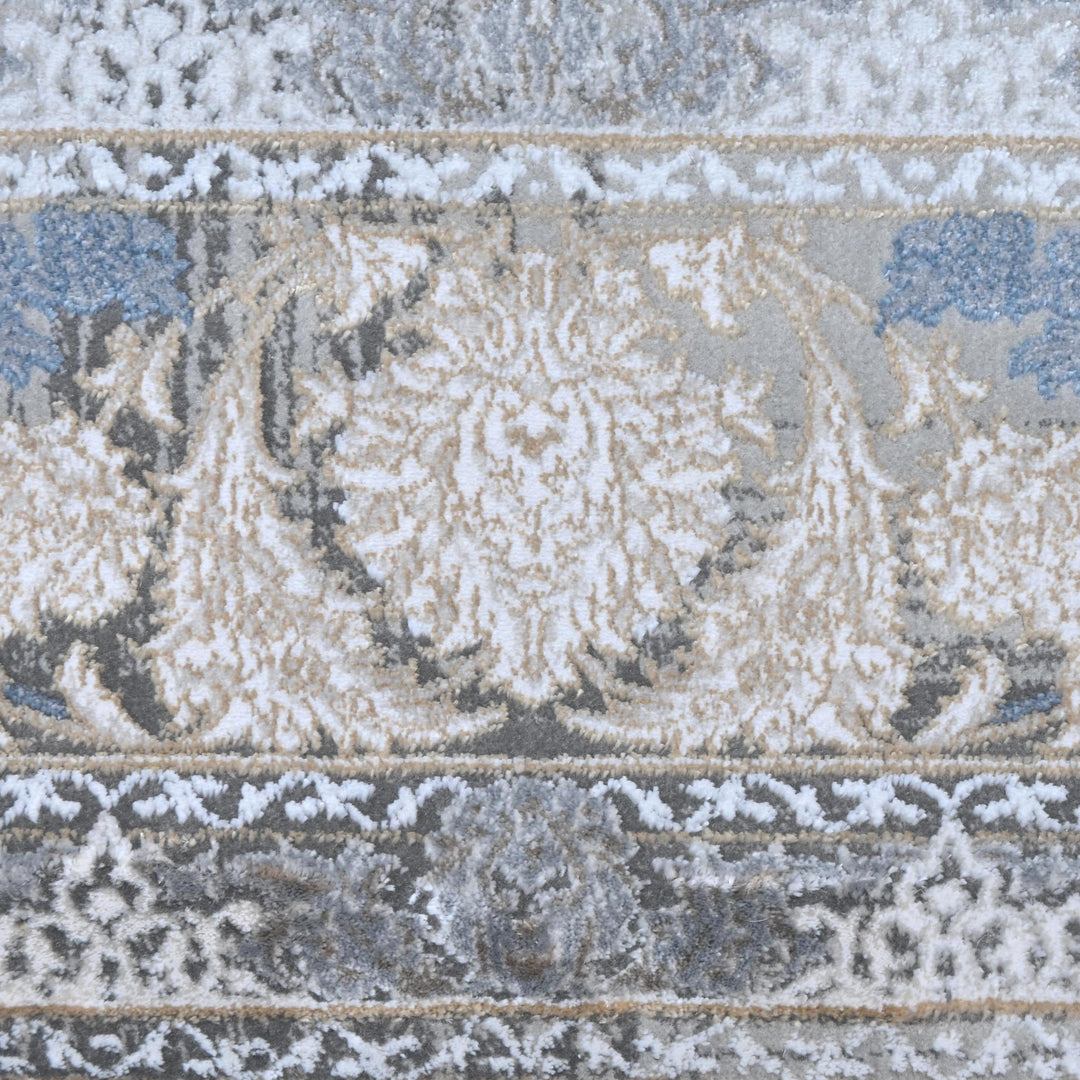 Light Grey Vintage Turkish Rug 7x10 ft