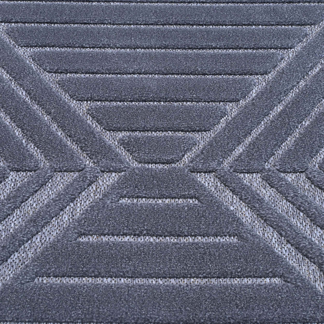 Diamond Geometric Blue Turkish Rug 5X8 FT