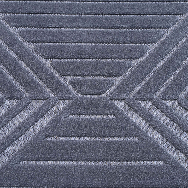 Diamond Geometric Blue Turkish Rug 5X8 FT
