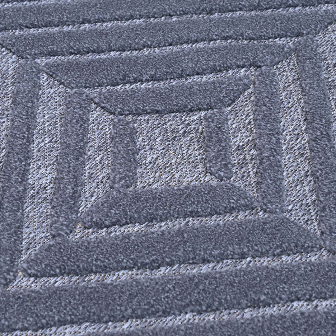 Diamond Geometric Blue Turkish Rug 5X8 FT